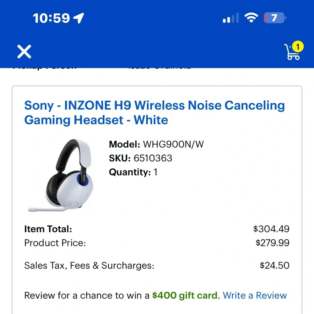 Sony INZONE H9 Wireless Gaming Headset - White